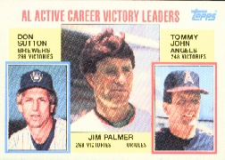 1984 Topps      715     Jim Palmer/Don Sutton/Tommy John LL